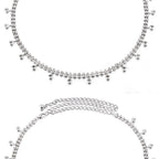 Silver Rhinestone Drop Diamante Belt