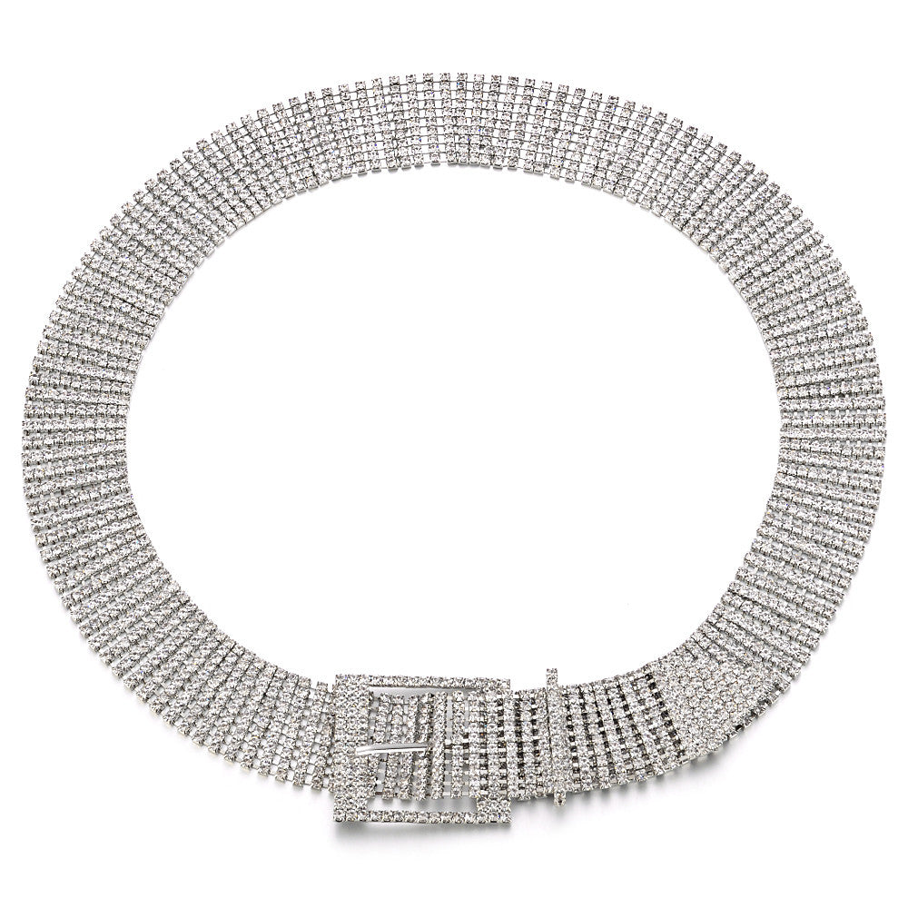 Silver Belt Bling Belt - 10 Row