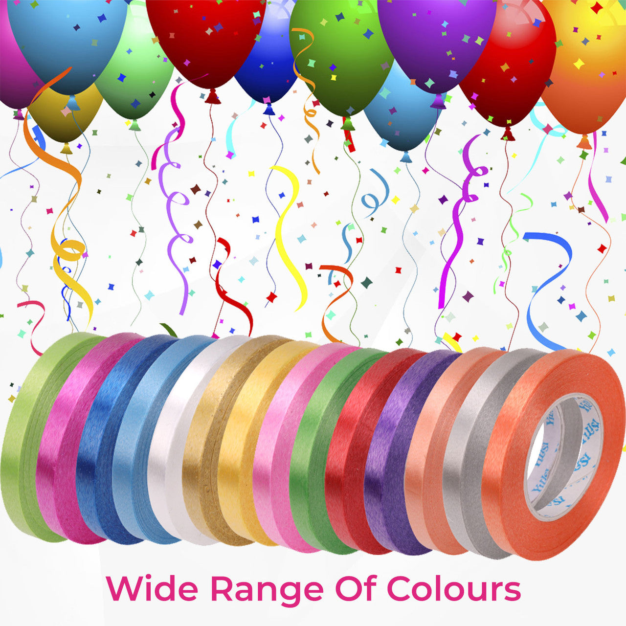 Curling Crimped Balloon Ribbon - Baby Blue - 10M