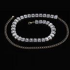 Large Diamante Crystals Belt - Gold