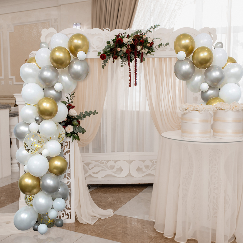 Confetti Balloon Arch with Happy Birthday Foil Balloon Set - 164pcs