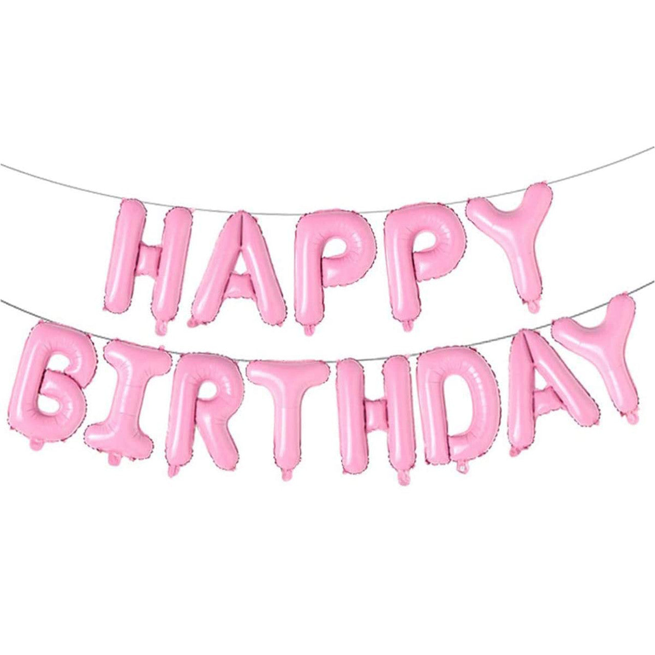 Light Pink Balloon Arch with Happy Birthday Foil Balloon Set - 164pcs