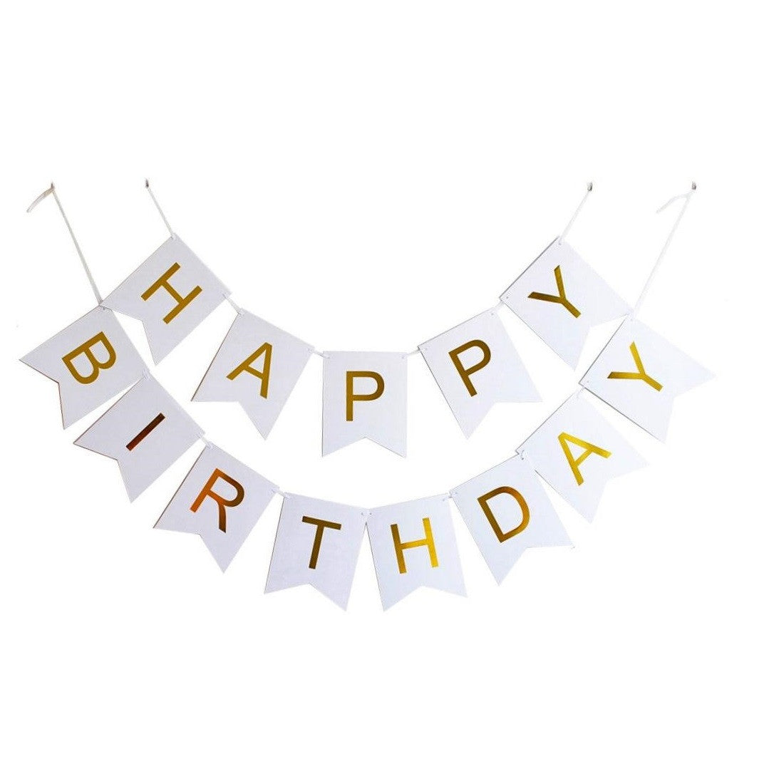 Gold, White & Pink Birthday Party Decoration Set
