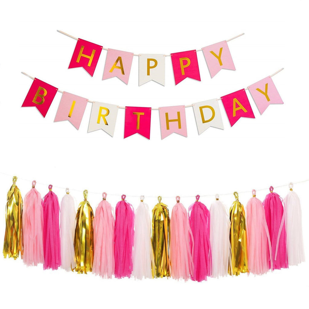 Hot Pink Birthday Party Decoration Set - 106pcs