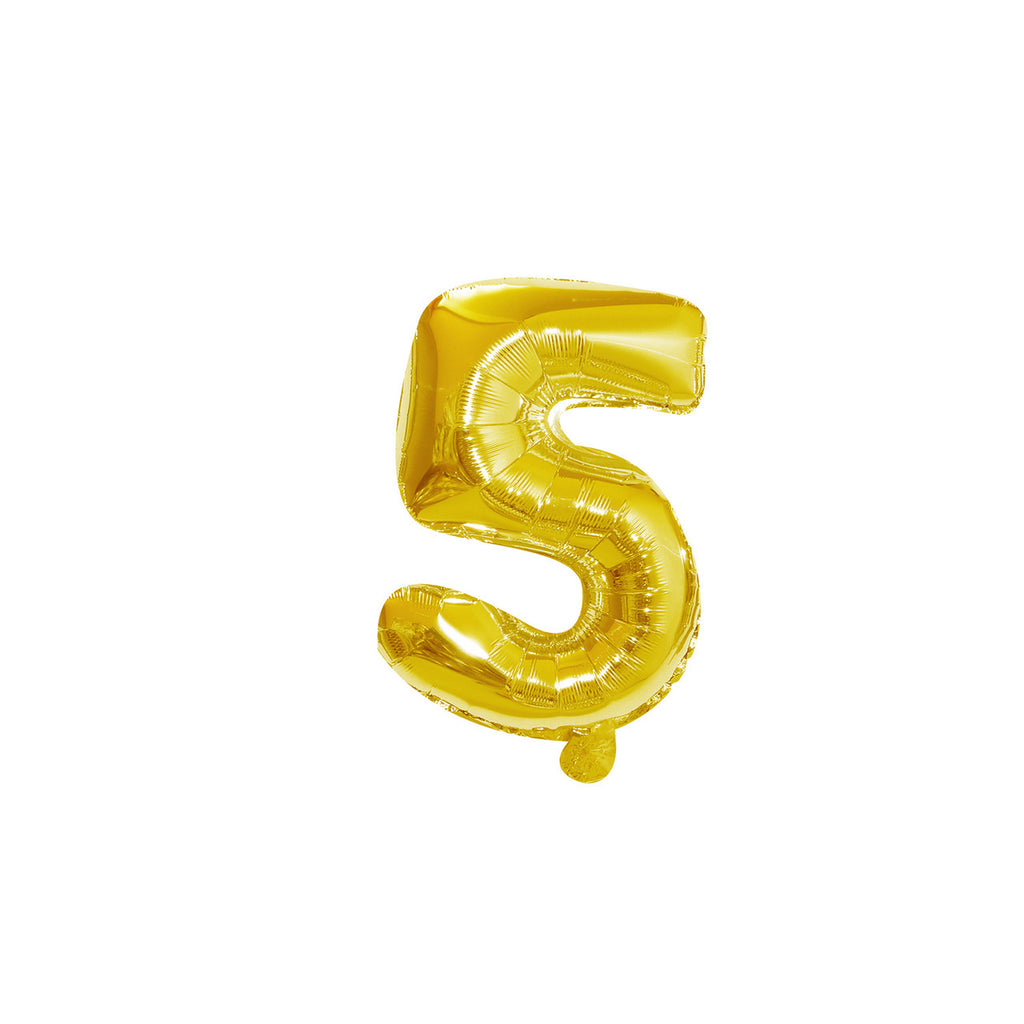 Large Foil Number Air-fill and Helium Balloons (0-9) - Gold