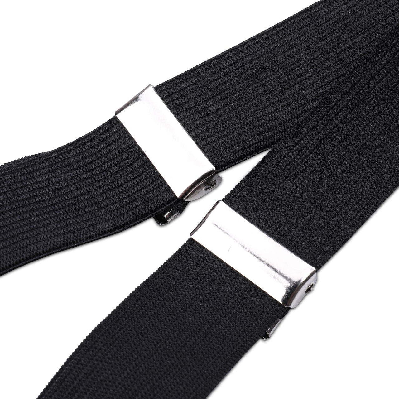 Black Braces with Button Hole - 25mm (Metal Buckle)
