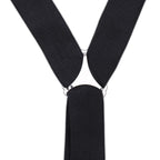 Black Braces with Button Hole - 25mm (Metal Buckle)