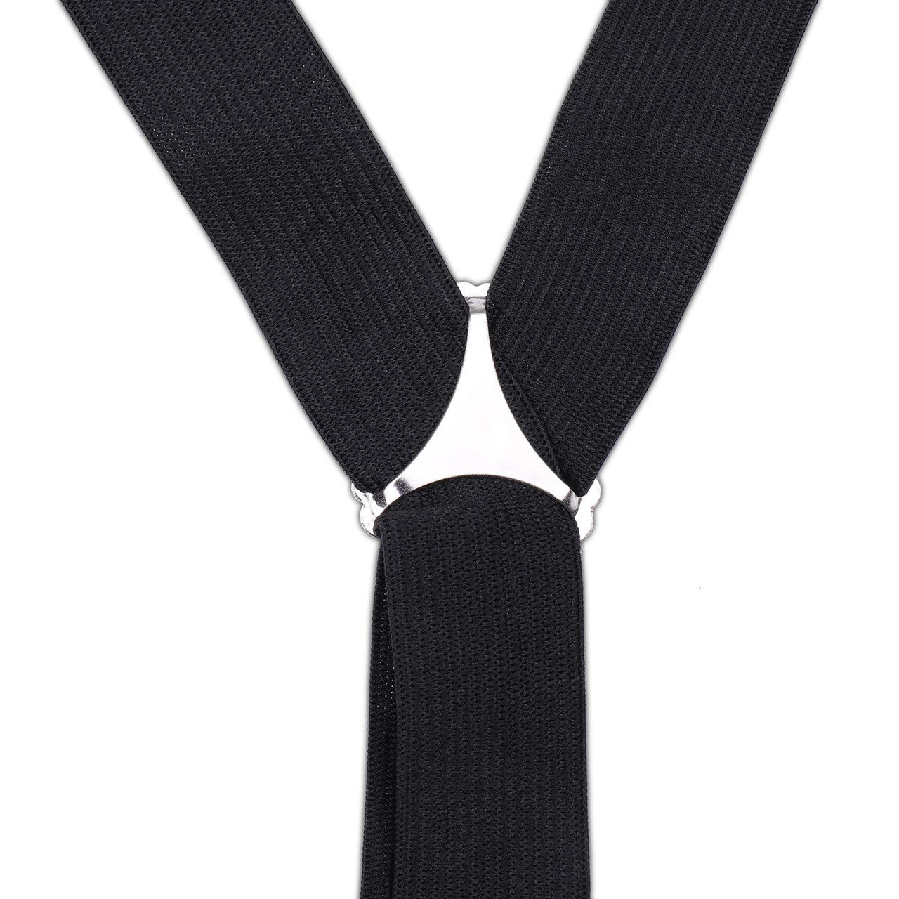 Black Braces with Button Hole - 25mm (Metal Buckle)