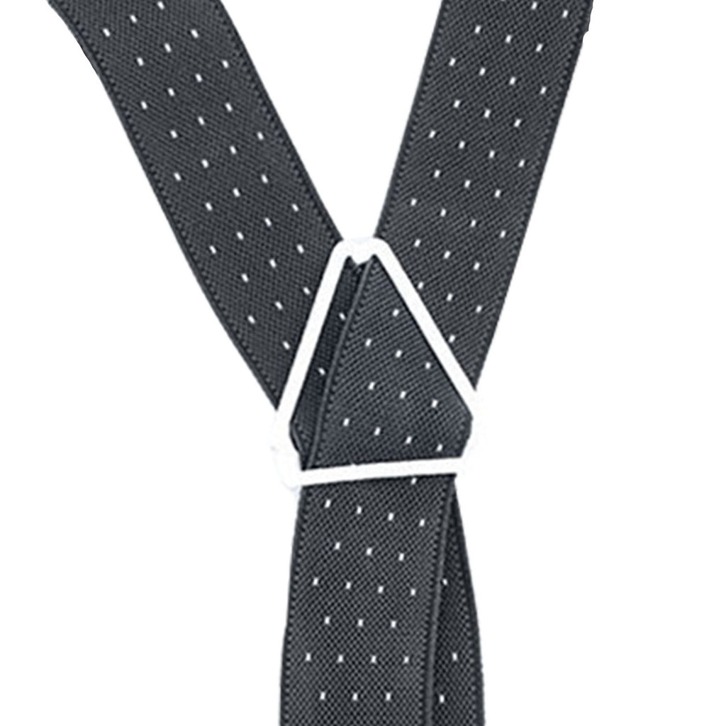 Black and White Dot Braces with Button Hole - 25mm