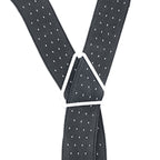 Black and White Dot Braces with Button Hole - 25mm