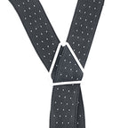 Black and White Dot Braces with Button Hole - 25mm