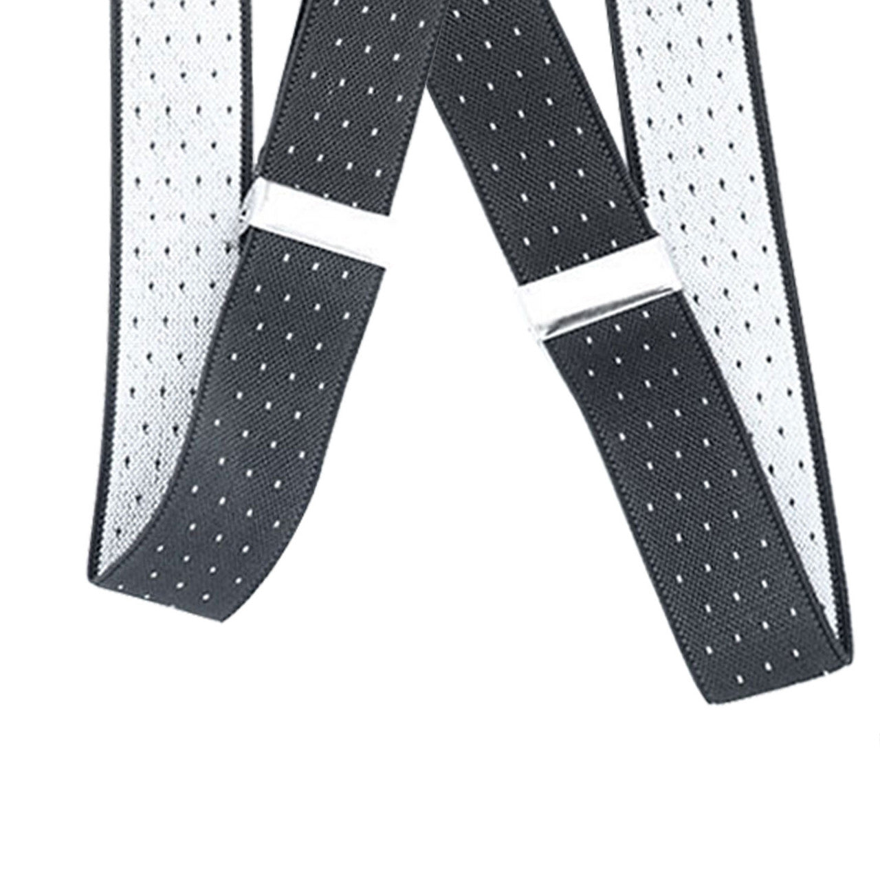Black and White Dot Braces with Button Hole - 25mm