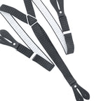 Black and White Dot Braces with Button Hole - 25mm