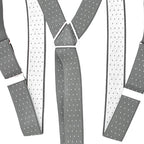 Grey and White Dot Braces with Button Hole - 25mm
