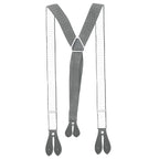 Grey and White Dot Braces with Button Hole - 25mm