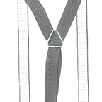 Grey and White Dot Braces with Button Hole - 25mm
