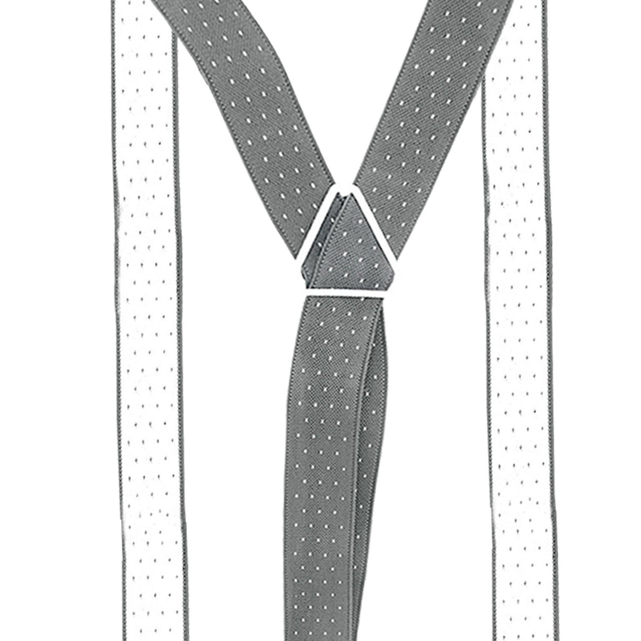 Grey and White Dot Braces with Button Hole - 25mm