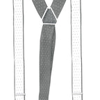 Grey and White Dot Braces with Button Hole - 25mm