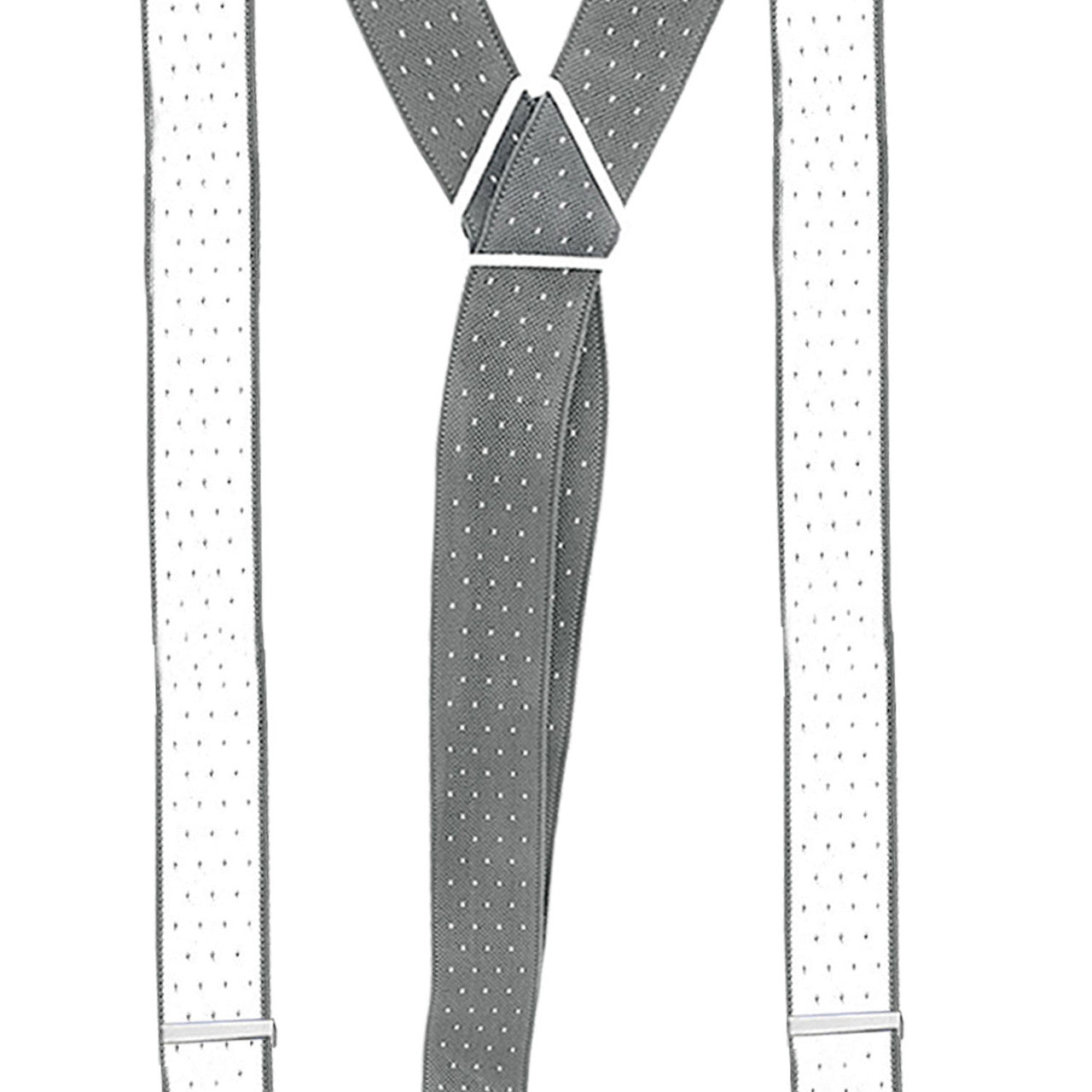 Grey and White Dot Braces with Button Hole - 25mm