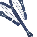 Navy and White Dot Braces with Button Hole - 25mm