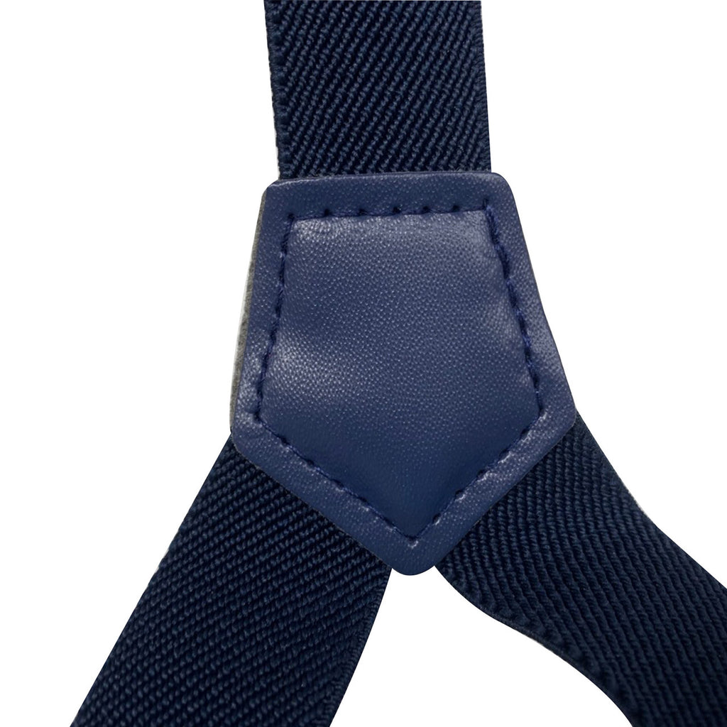 Navy Braces with Button Hole - 25mm (Centre Piece PVC)