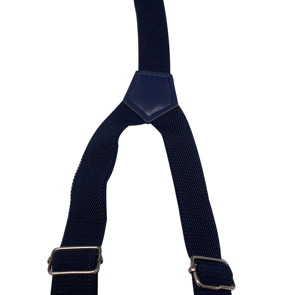Navy Braces with Button Hole - 25mm (Centre Piece PVC)