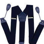 Navy Braces with Button Hole - 25mm (Centre Piece PVC)