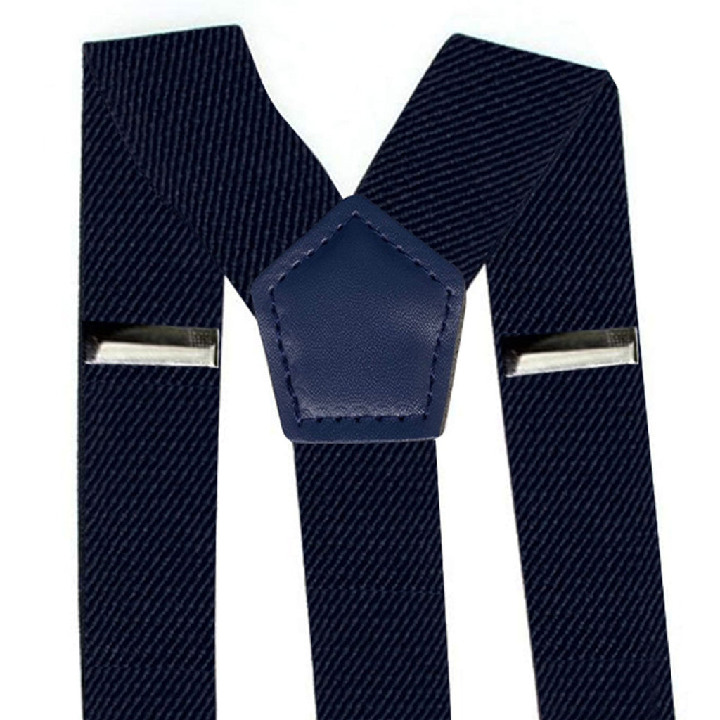 Navy Braces with Button Hole - 25mm (Centre Piece PVC)