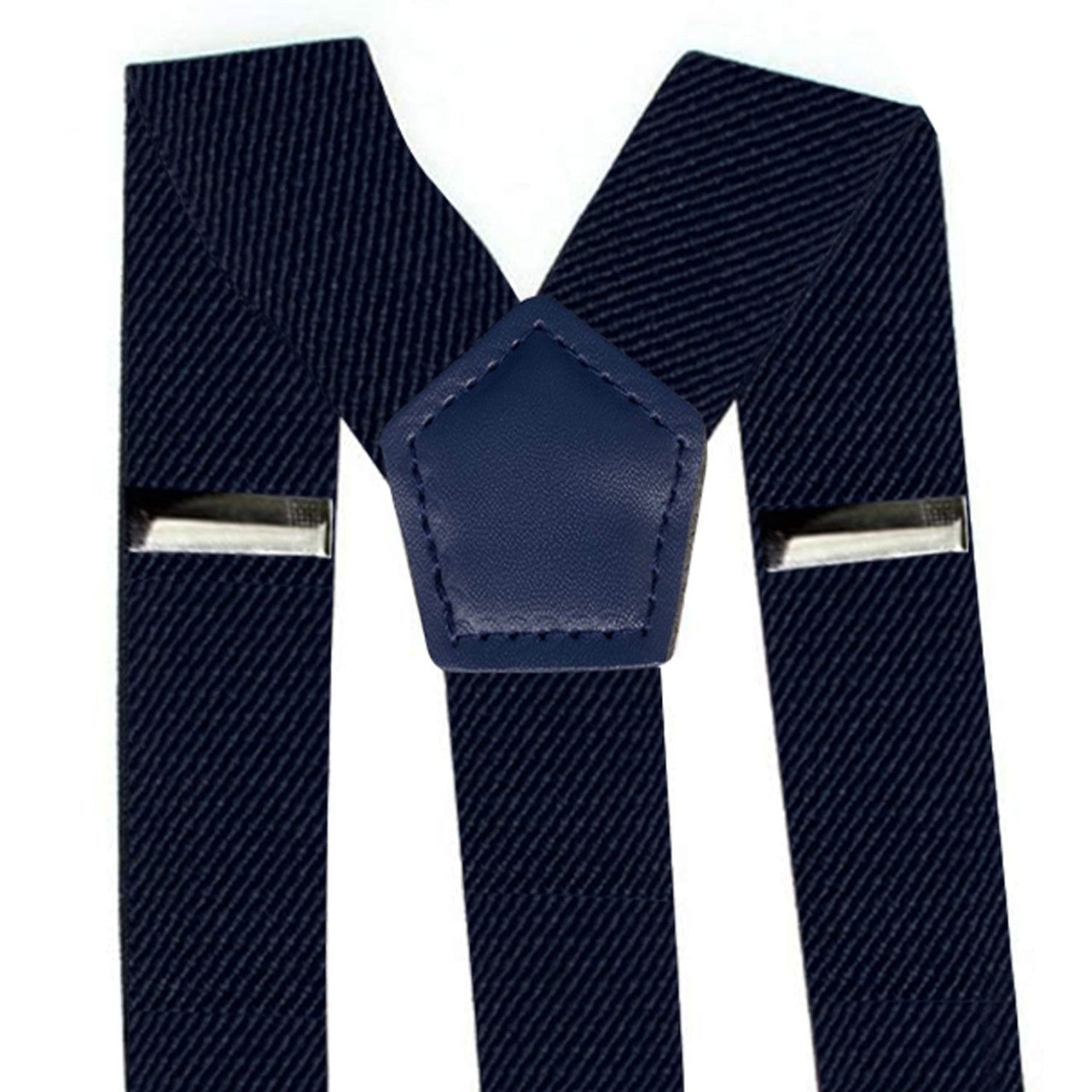 Navy Braces with Button Hole - 25mm (Centre Piece PVC)