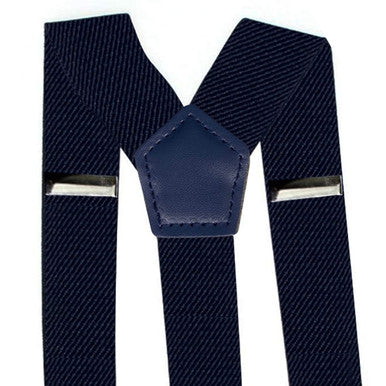 Navy Braces with Button Hole - 25mm (Centre Piece PVC)