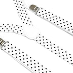 White and Black Dot Braces with Clip On - 25mm