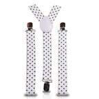 White and Black Dot Braces with Clip On - 25mm