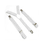 White and Black Dot Braces with Clip On - 25mm
