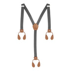Grey Braces with Button Hole - 25mm