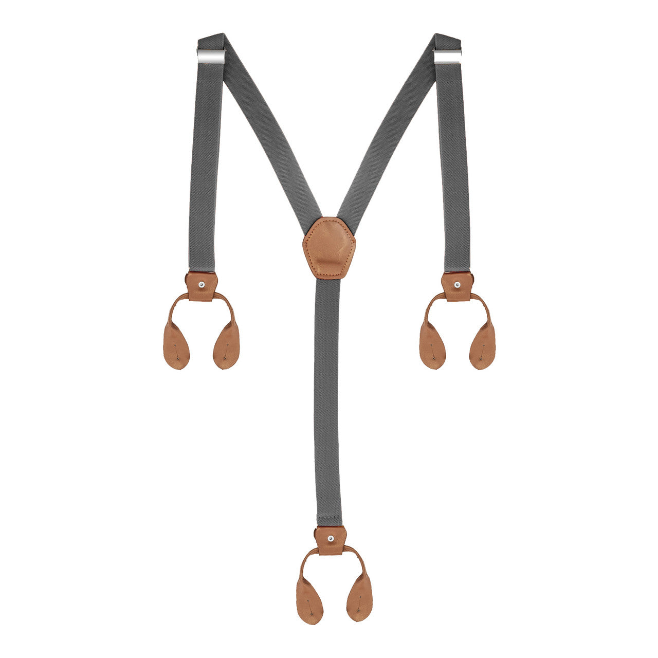 Grey Braces with Button Hole - 25mm