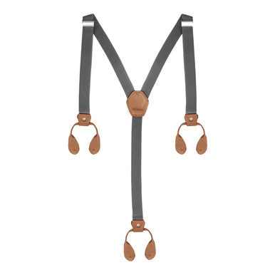 Grey Braces with Button Hole - 25mm
