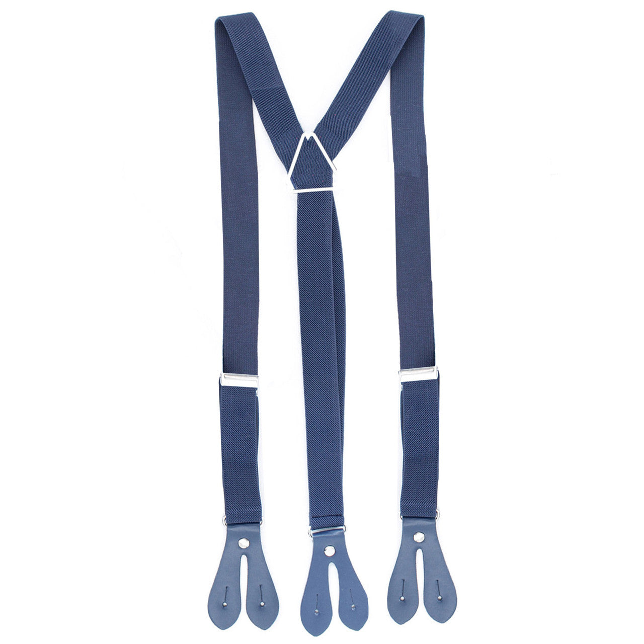 Navy Braces with Button Hole - 25mm