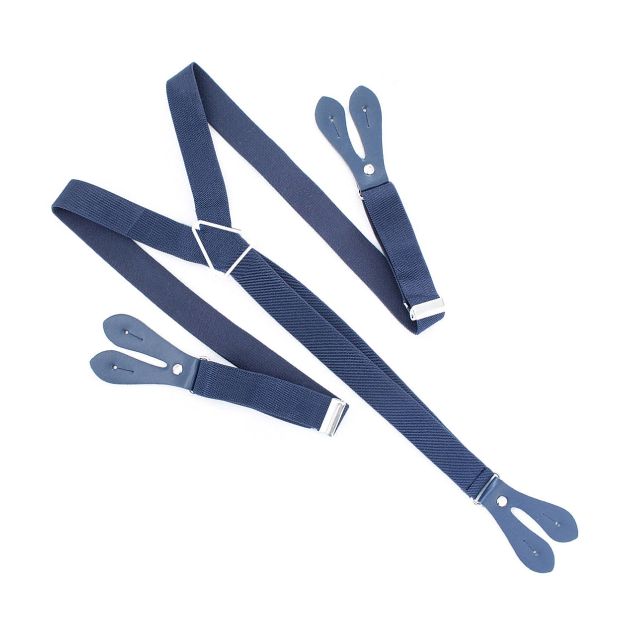 Navy Braces with Button Hole - 25mm