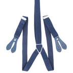 Navy Braces with Button Hole - 25mm
