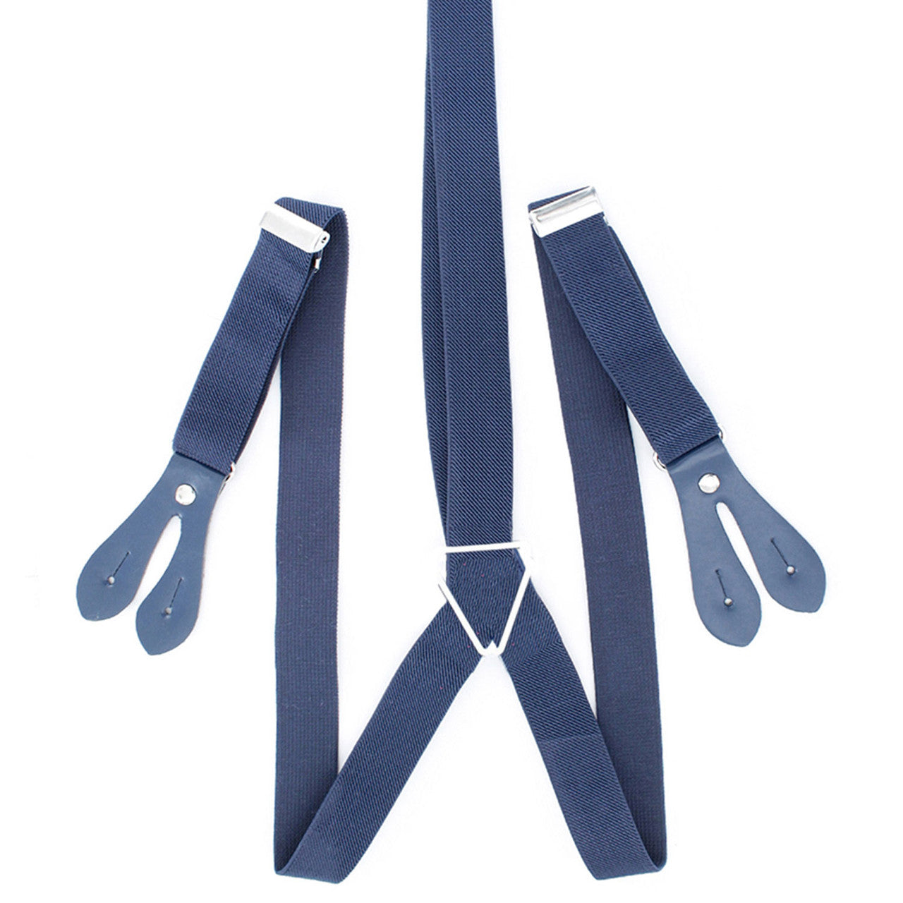 Navy Braces with Button Hole - 25mm