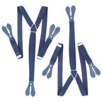 Navy Braces with Button Hole - 25mm