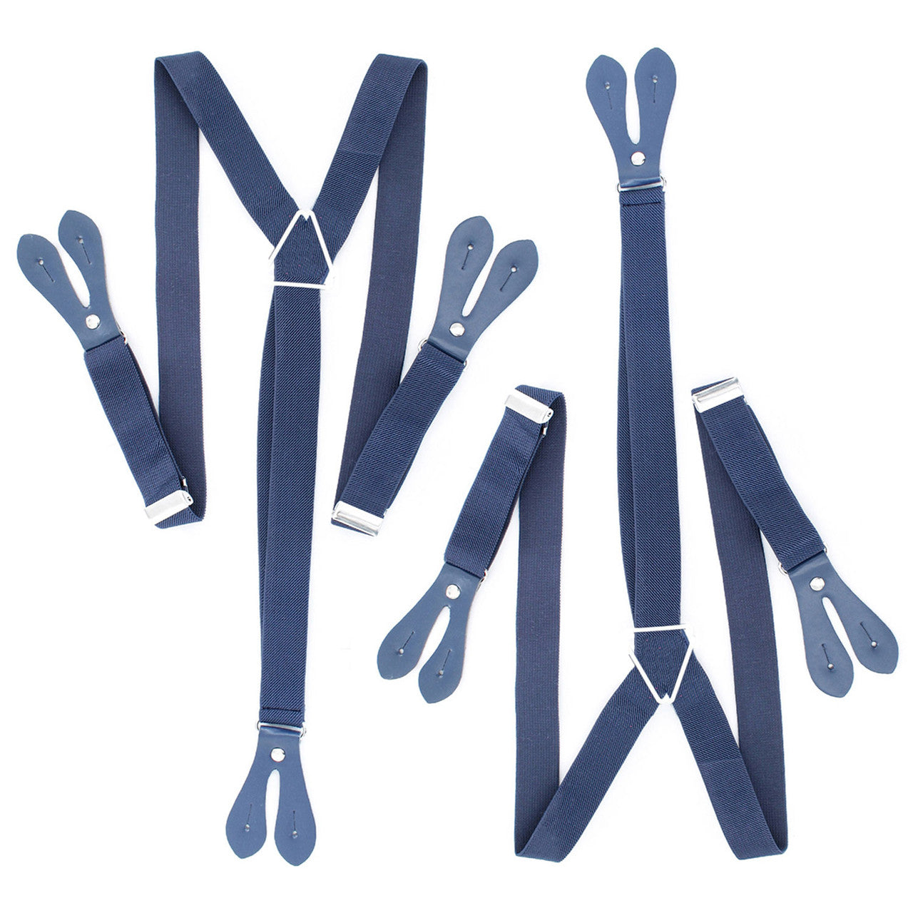 Navy Braces with Button Hole - 25mm