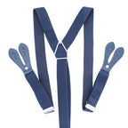 Navy Braces with Button Hole - 25mm