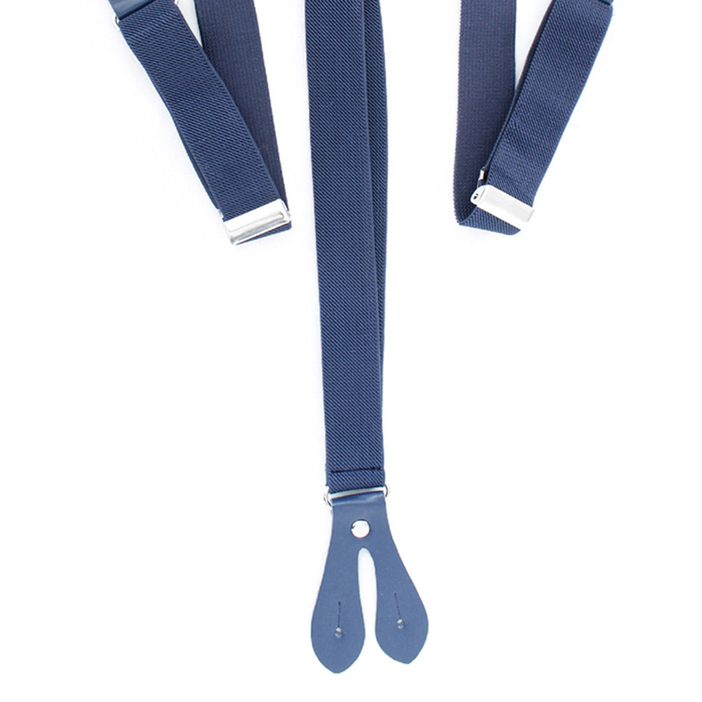 Navy Braces with Button Hole - 25mm
