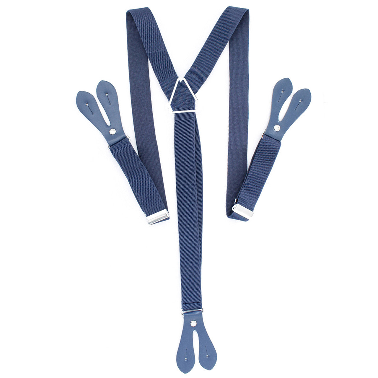 Navy Braces with Button Hole - 25mm
