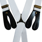 White Braces with Button Hole - 25mm