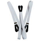 White Braces with Button Hole - 25mm
