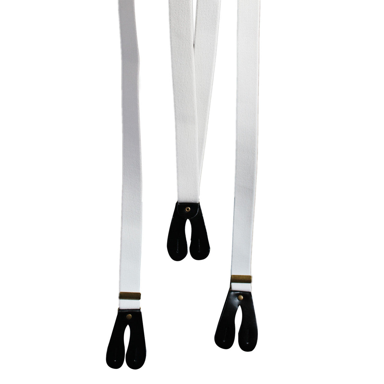 White Braces with Button Hole - 25mm