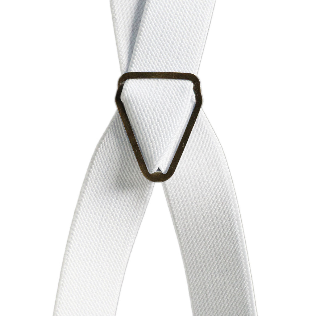 White Braces with Button Hole - 25mm