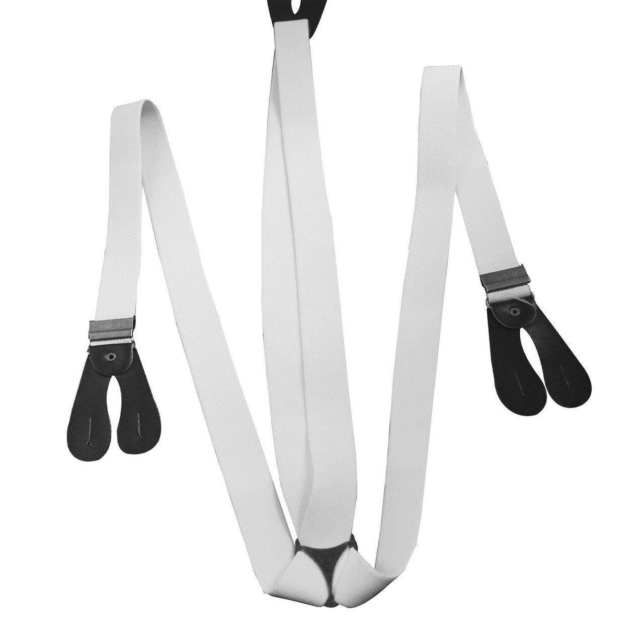 White Braces with Button Hole - 25mm